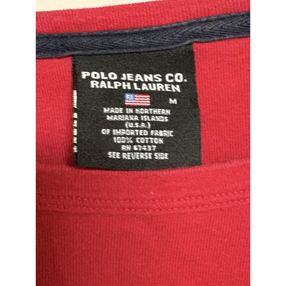 Ralph Lauren Polo Jeans Co. Red 3/4 Sleeve Tee Shirt Women’s M Y2K - Picture 3 of 9